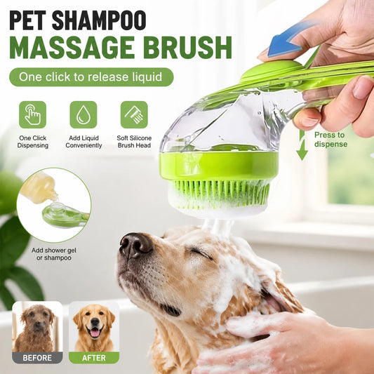 2-in-1 Pet Bath &amp; Grooming Brush