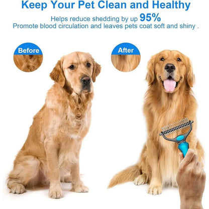 2-in-1 Pet Deshedding Brush
