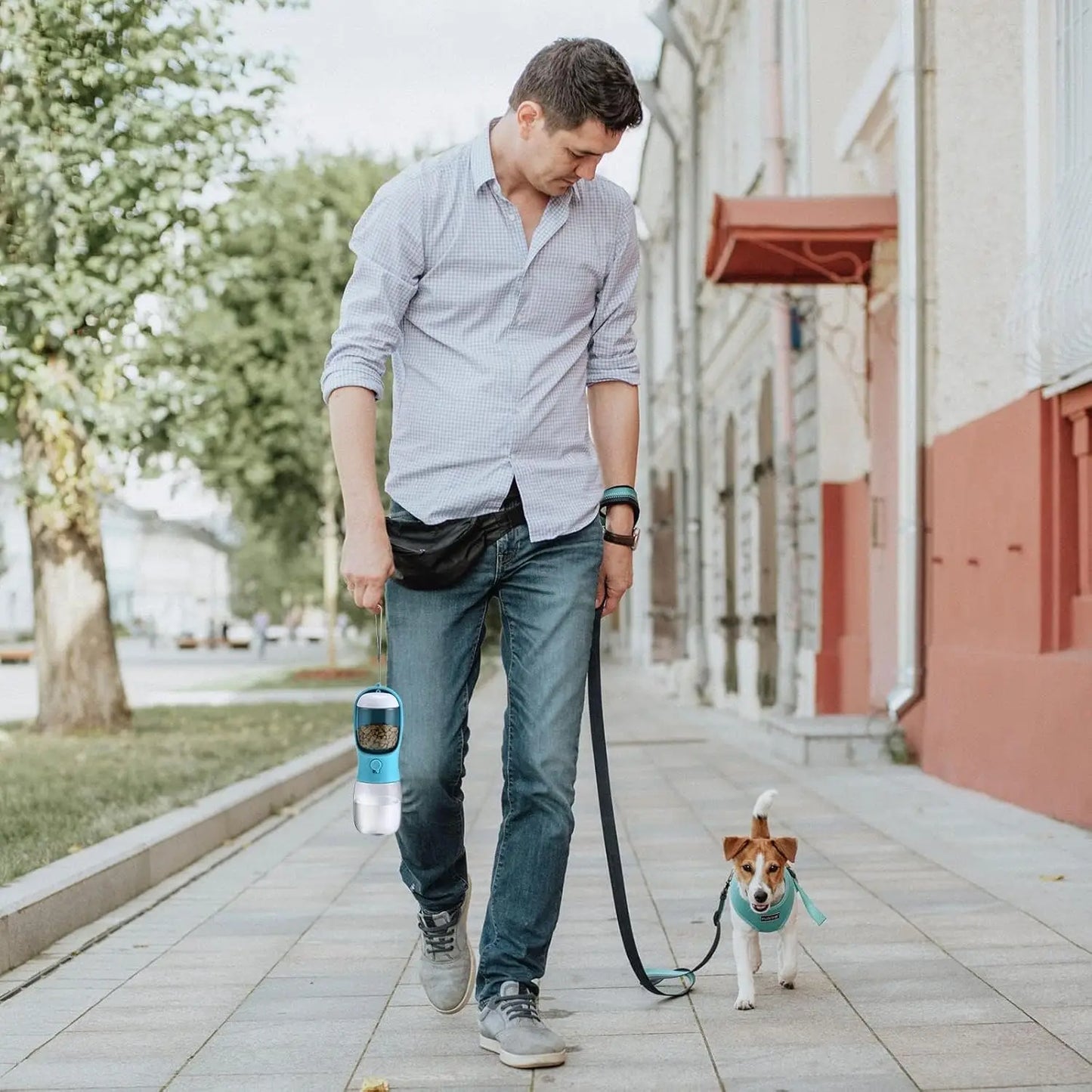2-in-1 Pet Water Bottle & Treat Container