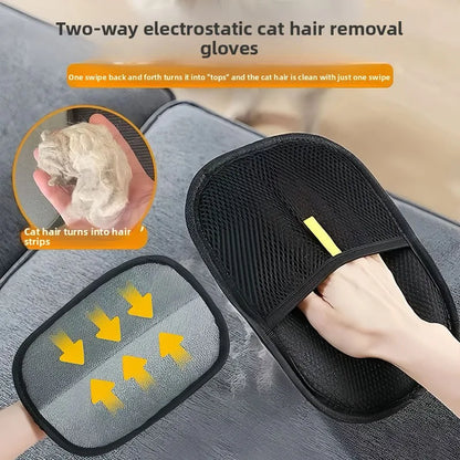 Double-Sided Pet Grooming Gloves