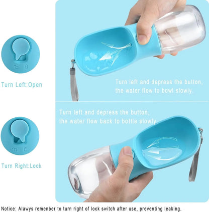 2-in-1 Pet Water Bottle & Treat Container