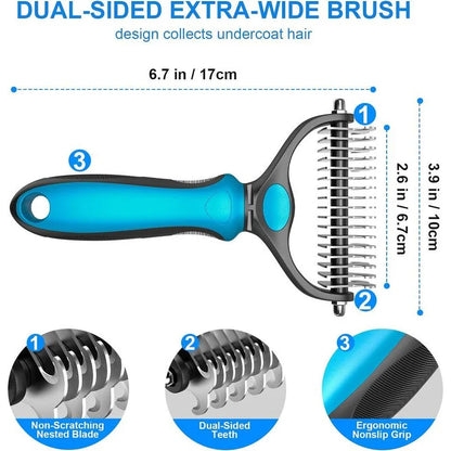 2-in-1 Pet Deshedding Brush