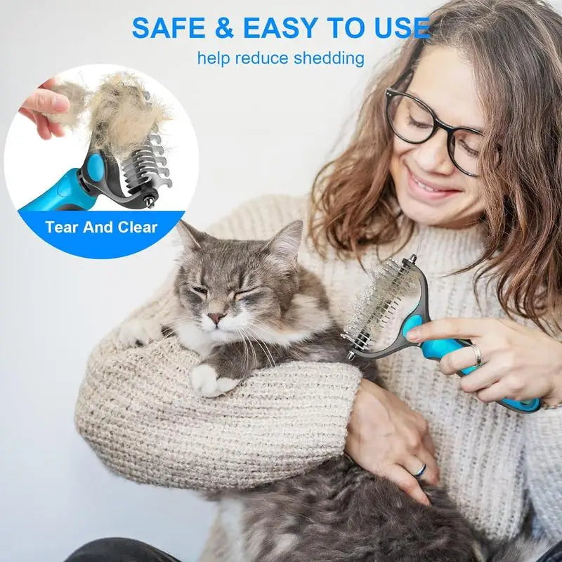 2-in-1 Pet Deshedding Brush