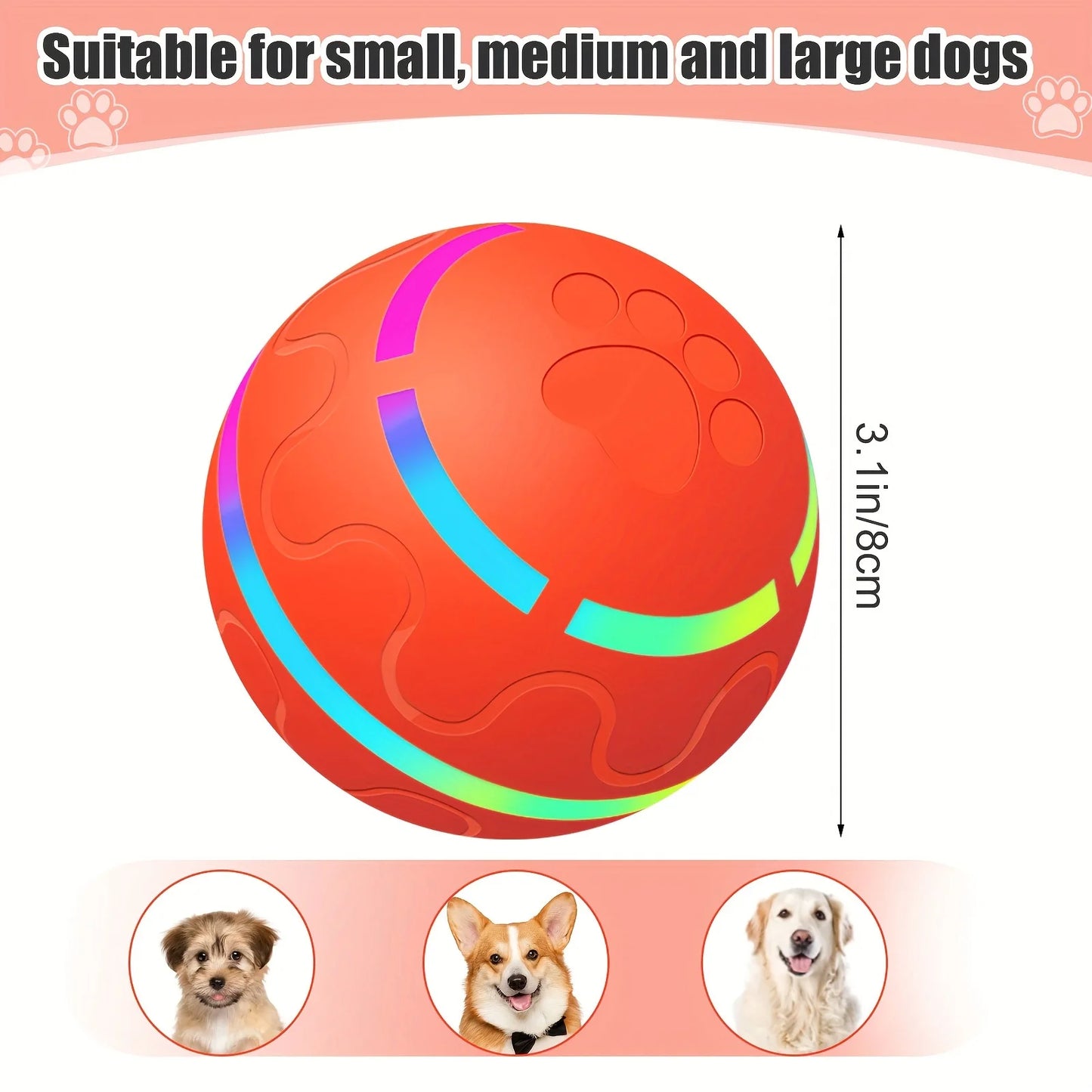 Interactive LED Dog Ball