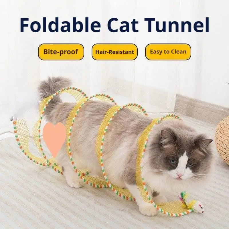 S-Shape Collapsible Cat Tunnel
