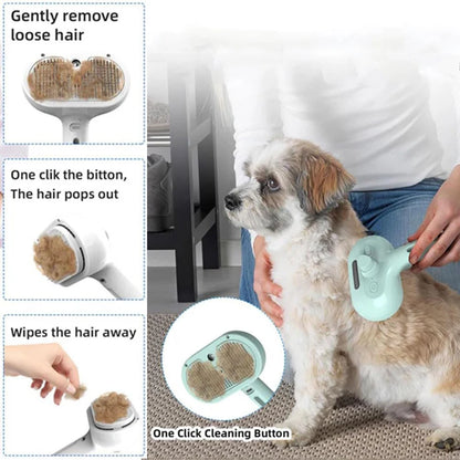 3-in-1 Steam Pet Grooming Brush